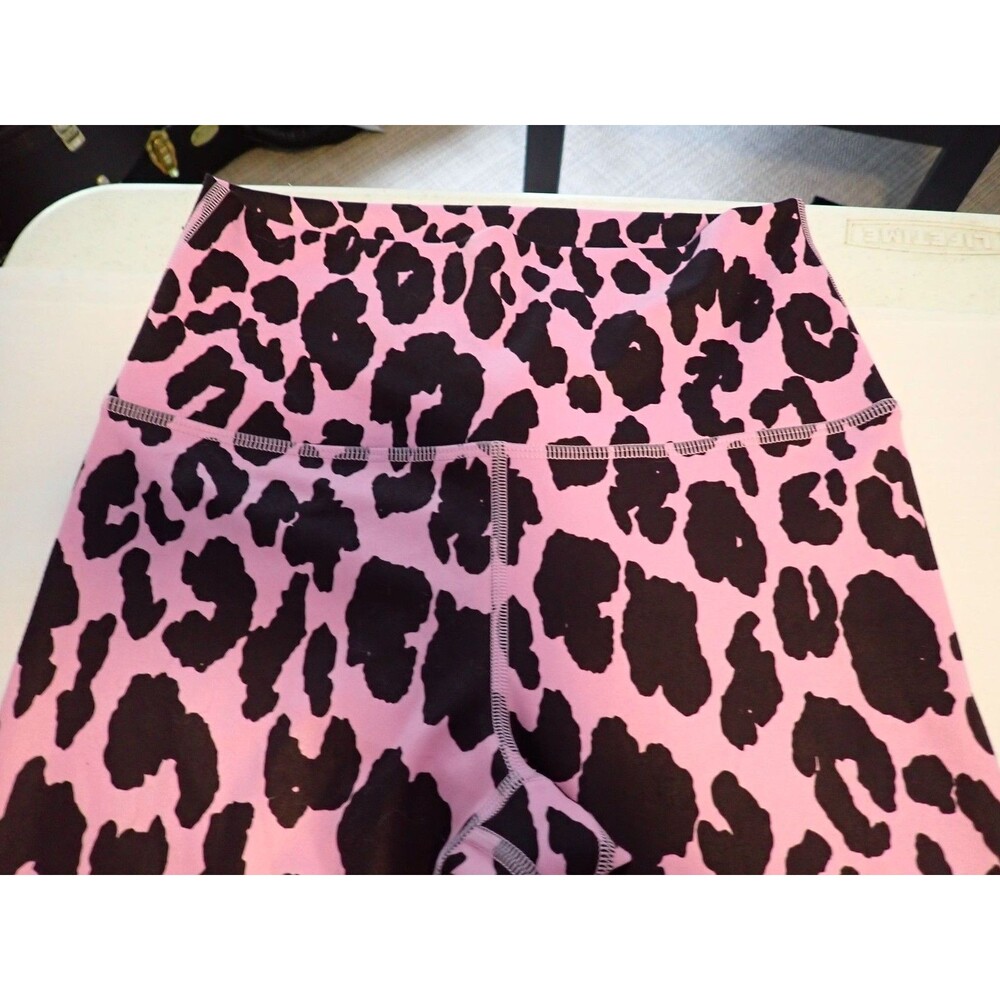 FLEO El Toro High Rise Leggings Pink Leopard Cheetah Print 25" Medium - Picture 4 of 7